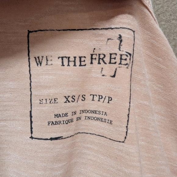 We The Free Dusty Pink Oversize Boho Top Size XS/S New with Tags - Picture 4 of 9